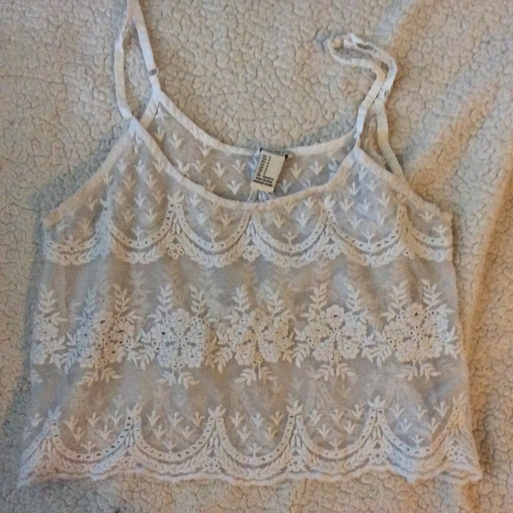See through crop spaghetti top